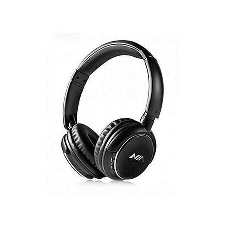 Nia Casque Bluetooth Q1 avec Microphone Radio FM support Micro SD / Auxiliaire - noir