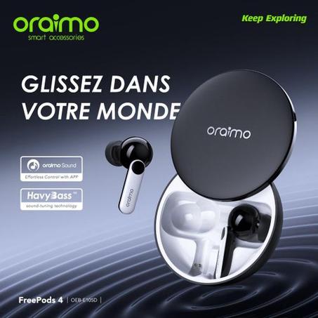 Oraimo FreePods 4 Écouteurs sans fil véritables ANC