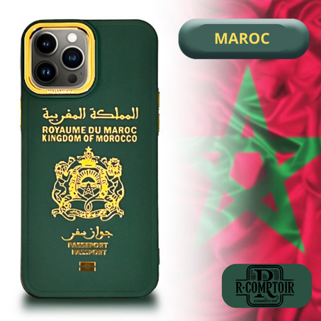 “VERT” Coque iPhone  Passeport Marocain