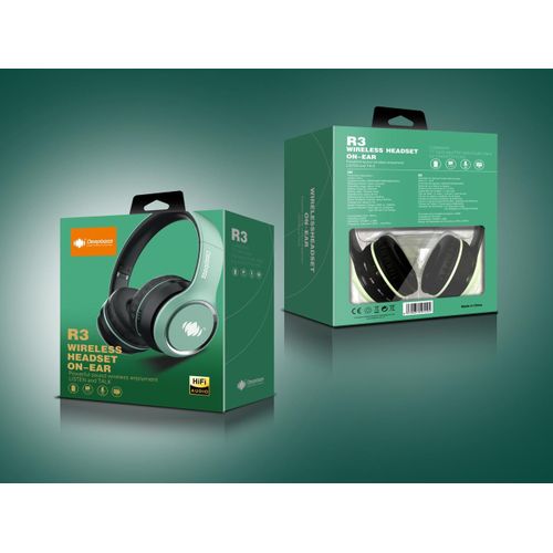 Deep Bass R4 ecouteurs Casque Bluetooth V5 + sans fil TSuppor TF Card-FM-Audio input blanc
