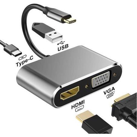 Adaptateur Hight Qaulity Type C 4 in 1 HDMI+VGA+USB 3.0+DP