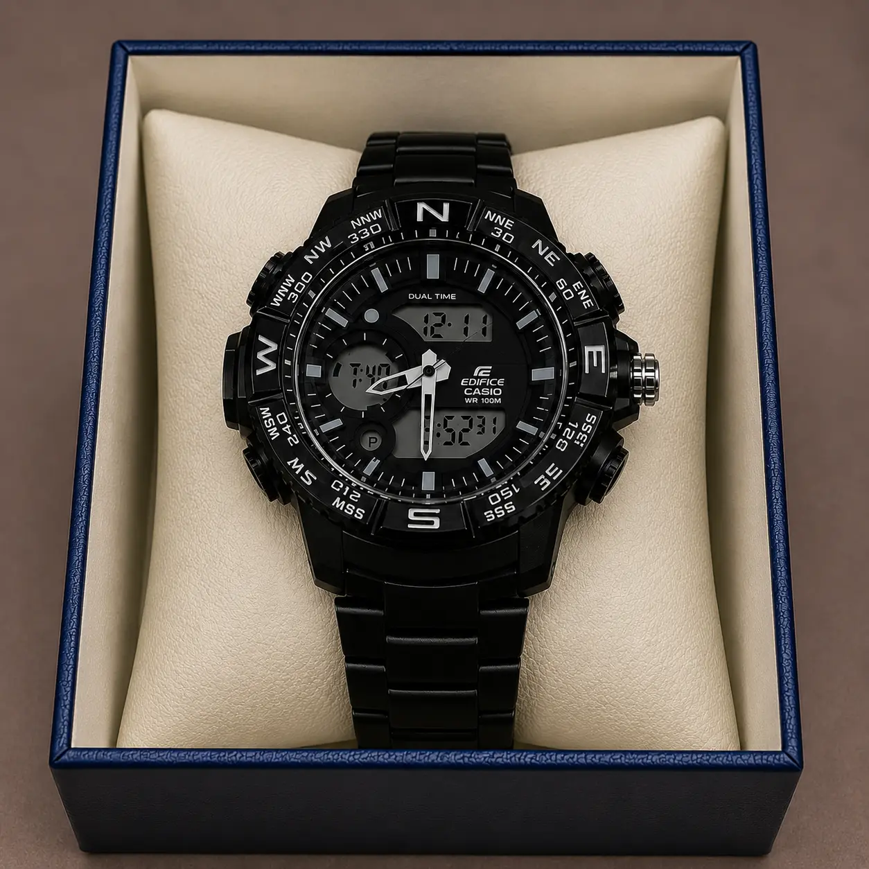 CASIO EDIFICE  – BLACK STAINLESS STEEL