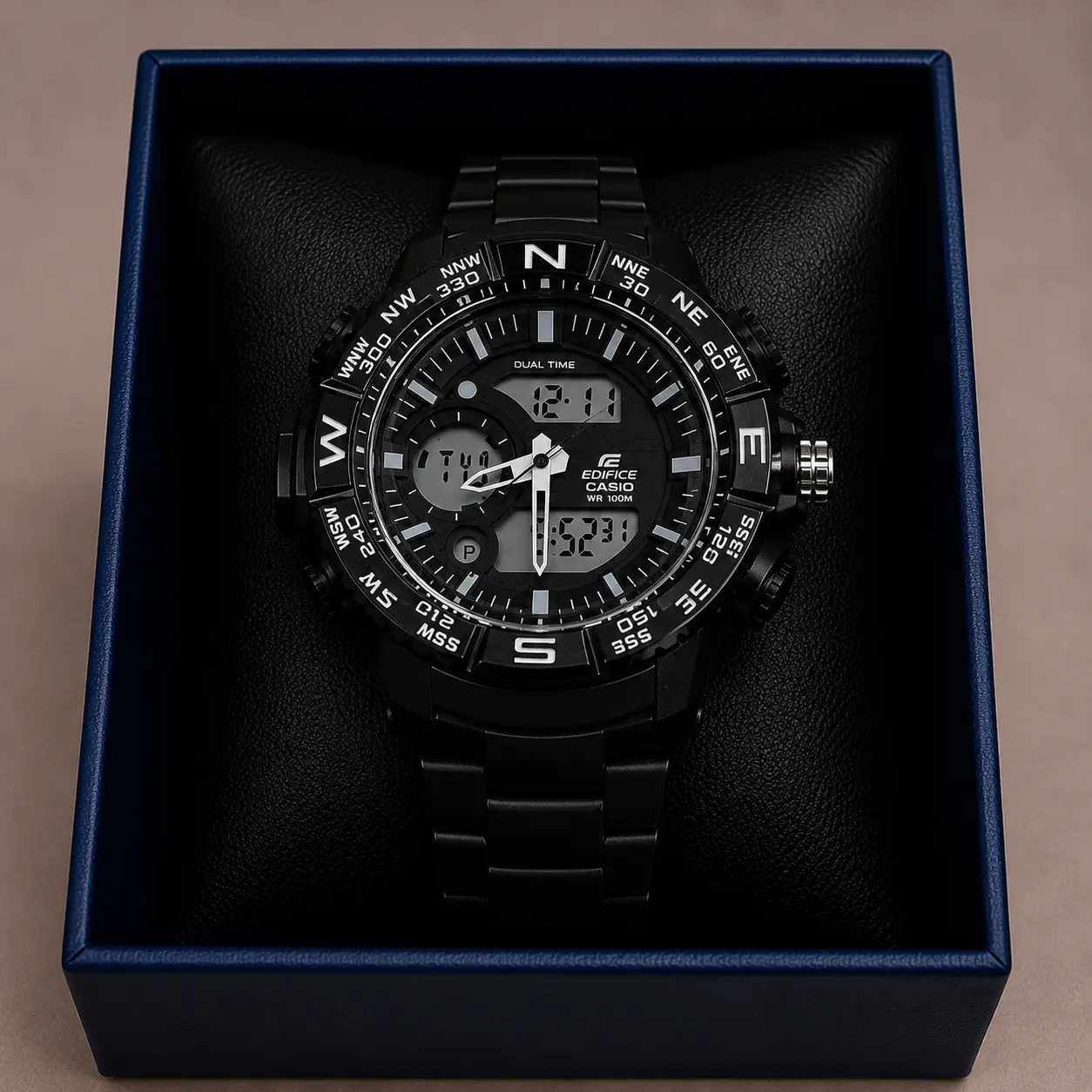 CASIO EDIFICE  – BLACK STAINLESS STEEL