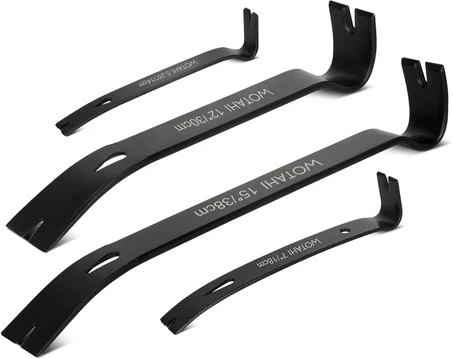 Juego de 4 Barras Planas de Palanca - 15", 12", 7", 5.25" Extractor de Clavos Resistente, Barra de Garra Utilitaria, Barra Maravillosa, Palanca, Mini Barra de Palanca, Acero de Alto Carbono