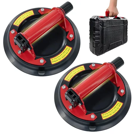 Paquete de 2 ventosas de 8 pulgadas para vidrio, ventosas de vidrio resistentes para levantar vidrio grande, carga máxima de 880 libras, ventosas para ventanas, potente herramienta industrial