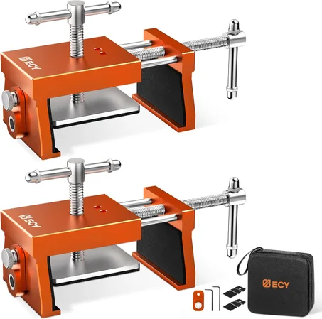 ECY Abrazaderas para Gabinetes Paquete de 2 - Herramienta de Alineación de Marco Frontal de Gabinete, Aleación de Aluminio Anodizado, Abrazaderas de Instalación Profesional para Carpintería y