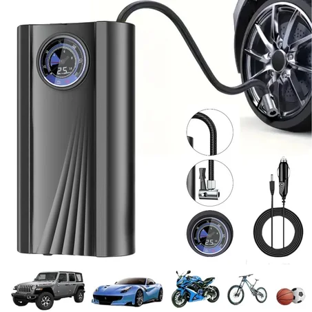 Pompe à Air Électrique Mini 12V avec Écran LCD – جهاز نفخ العجلات مع شاشة