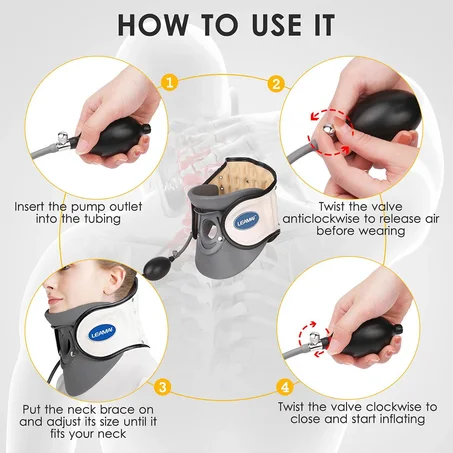STARICARE – Appareil de traction cervicale gonflable avec pompe, correcteur de posture du cou