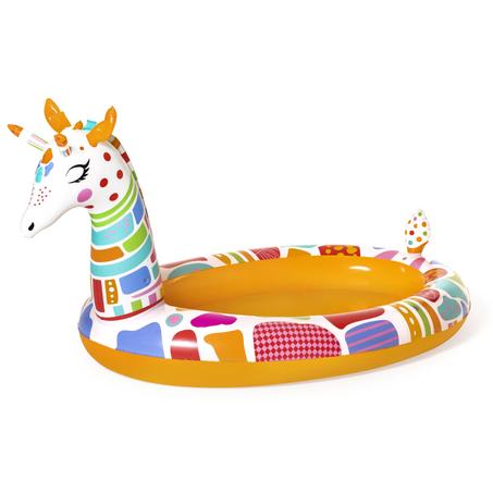 Piscine Rond Gonflable Giraffe Pour Enfants Avec Arroseur 266x157x127cm Bestway 53089