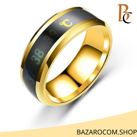 خاتم ذكي متعدد الوظائف من الفولاذ المقاوم للصدأ للزوجين، خاتم ذكي حساس لدرجة الحرارة ومقاوم للماء