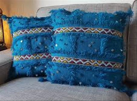 Amazigh Blue Pillow 30x30