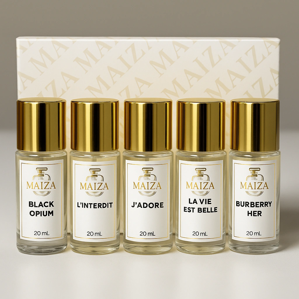 "ml"  Collection Luxe Doré – Cinq Parfums de Luxe