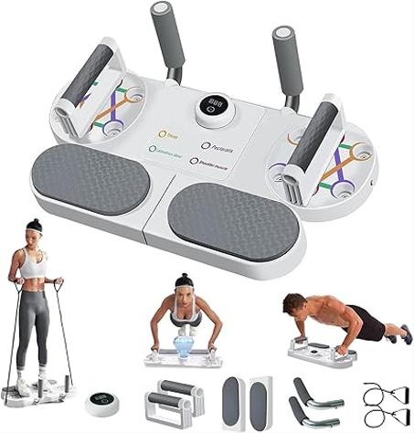 لوح تمارين الضغط مع حزام مقاومة، معدات احترافية للتمارين المنزلية، نظام دفع متعدد الوظائف لتمارين الأرض وقبضة الصدر والظهر والذراع والبطن وثلاثية الرؤوس وتدريب العضلات واللياقة البدنية
