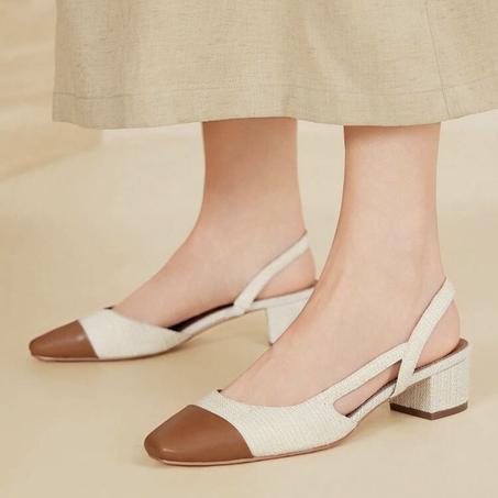 escarpins slingback bicolores