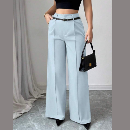 Pantalon large taille haute pour femme