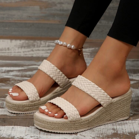 sandale compensée tressées a plateforme 2025