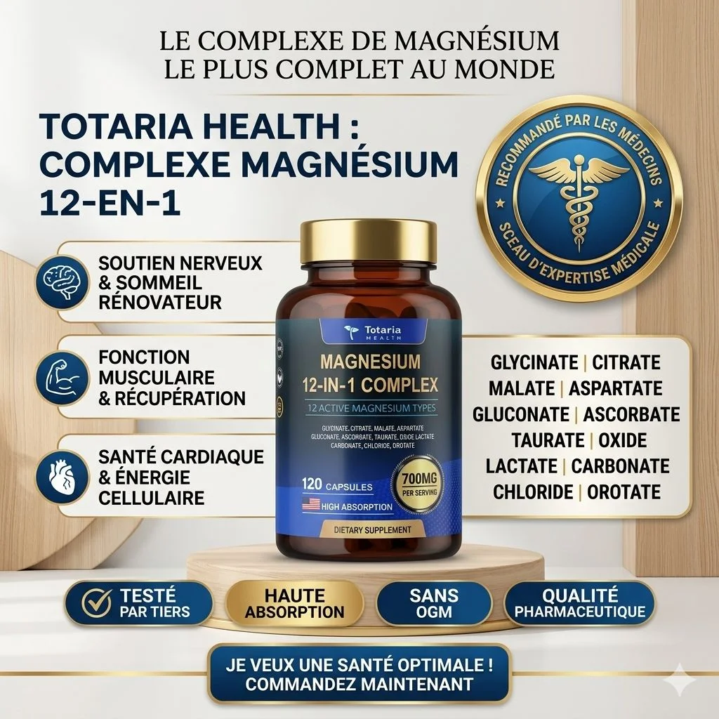 Le seul Magnésium totalement complet. Pourquoi se Contenter d'un Quand Vous Pouvez Avoir Douze ? Magnésium 12-en-1 : L'Excellence du Bien-être en Une Seule Gélule