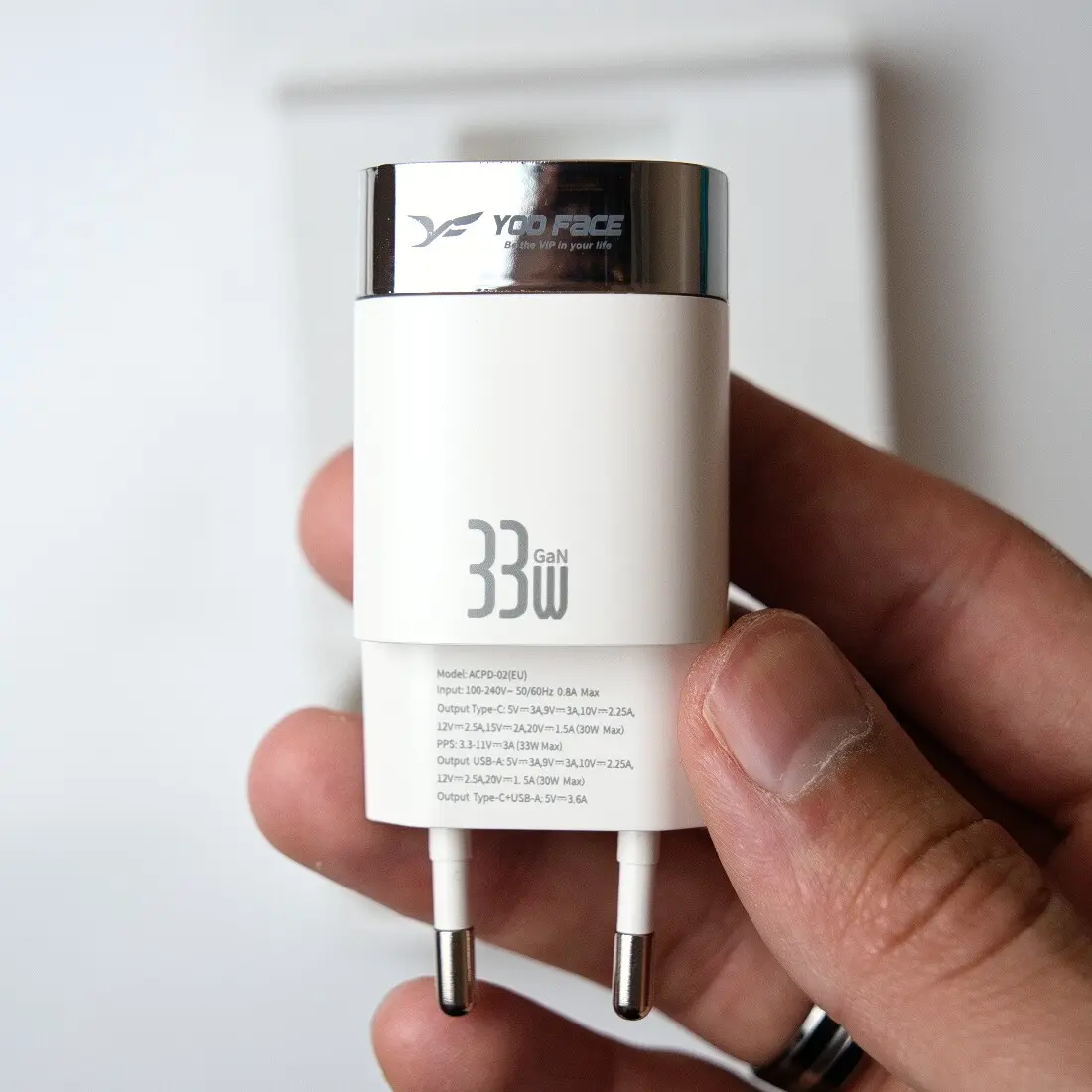 YOOFACE CHARGEUR FAST GaN33W+QC3.0