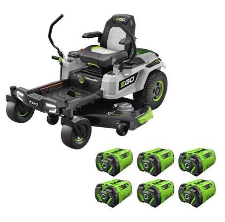 EGO POWER+ Z6 52-in 56-volt Lithium ion Electric Zero-turn riding lawn mower with ( 6 ) 12 Ah Batteries ( Charger Included )