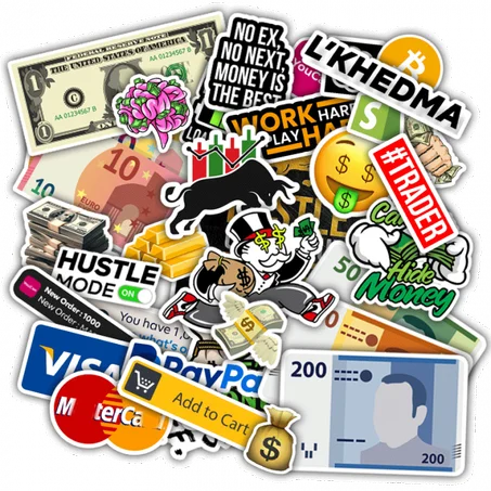 + 60 Pièce Money Stickers