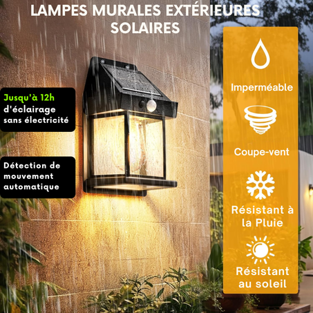 Lampe Murale Solaire Sans Fil – Éclairage Extérieur Intelligent