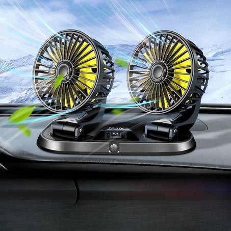 Ventilateur Double Tête 12V – Fraîcheur Instantanée en Voiture