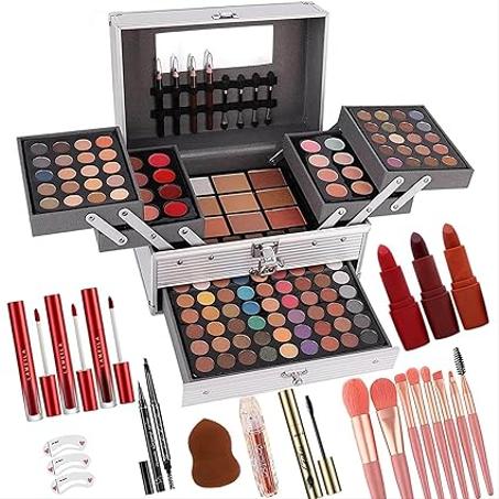 Kit completo de maquillaje de 132 colores todo en uno para mujer, kit de maquillaje profesional, juego de regalo de maquillaje para mujeres, niñas y adolescentes, incluye sombra de ojos, lápi
