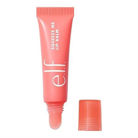 e.l.f. Squeeze Me - Bálsamo labial hidratante para un tinte de color transparente, infundido con ácido hialurónico, vegano y libre de crueldad, fresa