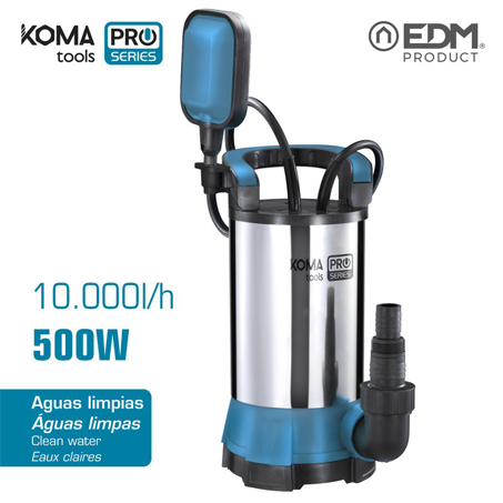 BOMBA 500W INOX AGUA LIMPIA KOMA TOOLS
