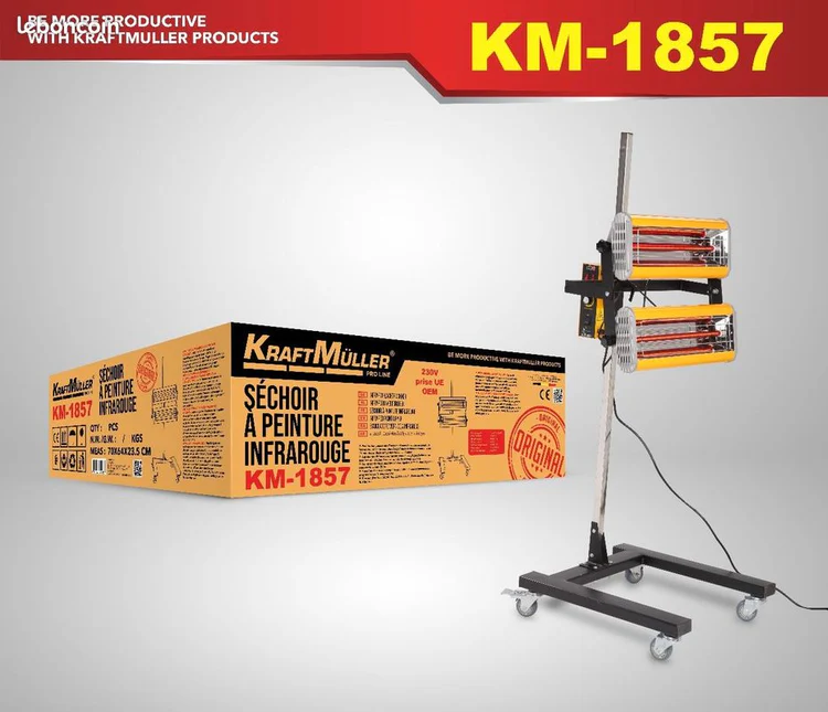 Lámpara de secado de pintura infrarroja Muller Kraft de 2000 W