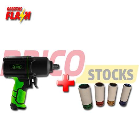 PISTOLA DE IMPACTO 1/2"JBM+JUEGO DE 4 VASOS DE IMPACTO WIDMANN