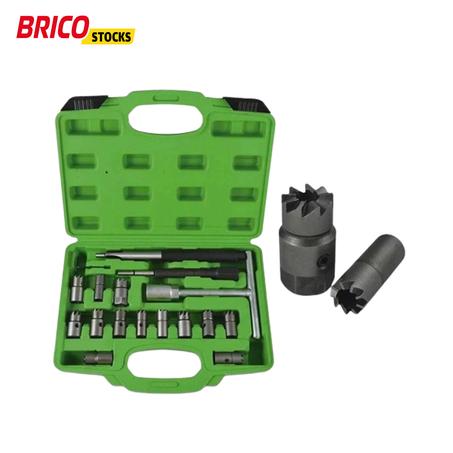 Caja de 17 escariadores para asientos de inyector JBM