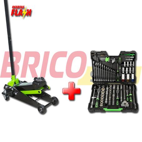 Gato hidráulicO de 3,5 toneladas JBM + MALETÍN DE HERRAMIENTAS DE 132