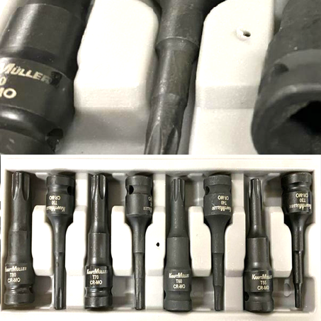 JUEGO 8 LLAVES DE VASO MACHO TORX LARGAS REFORZADAS