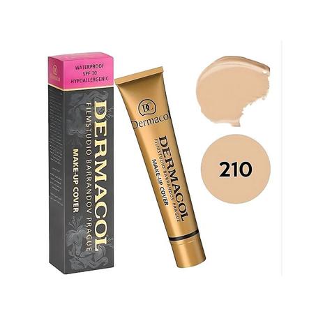 Dermacol Fond de Teint Waterproof SPF 30 Hypoallergénique - 210 - Résistant à l'eau - 30g