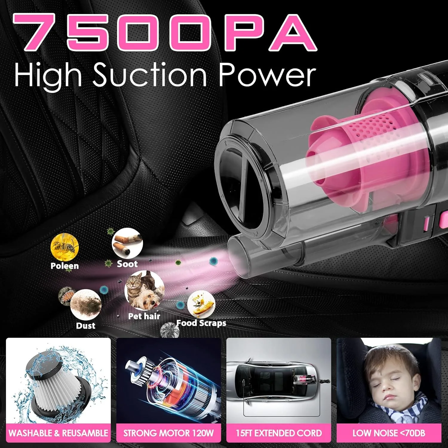 Viewsun 17pcs Car Cleaning Kit