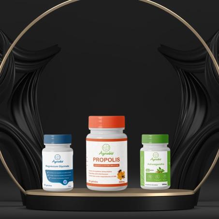 🌟 باقة القوة الطبيعية: أشواغاندا + بروبوليس + مغنيزيوم