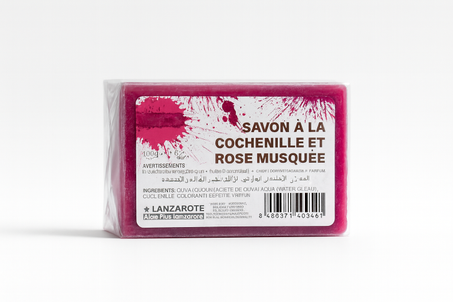 SAVON ARTISANAL A LA ROSE MUSQUEE ET COCHENILLE 100g