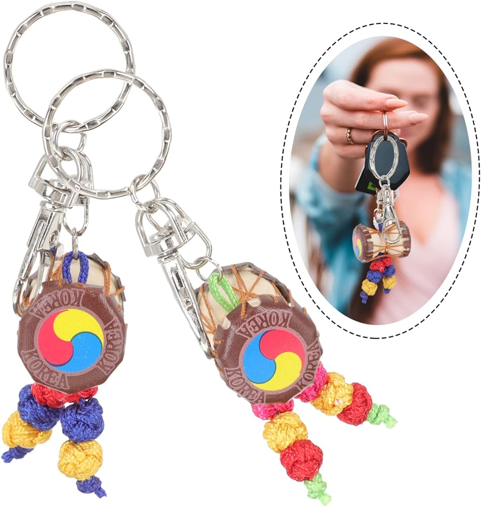 Korean Traditional Miniature Drum Janggu Key Rings