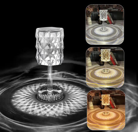 مصباح سحري من الكريستال قابل للشحن مع مفتاح التحكم