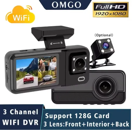 3 Channel WIFI Car DVR HD 1080P Cabin Vehicle Dash Cam Three Way Camera DVRs Recorder Video Registrator Mini Dashcam Camcord