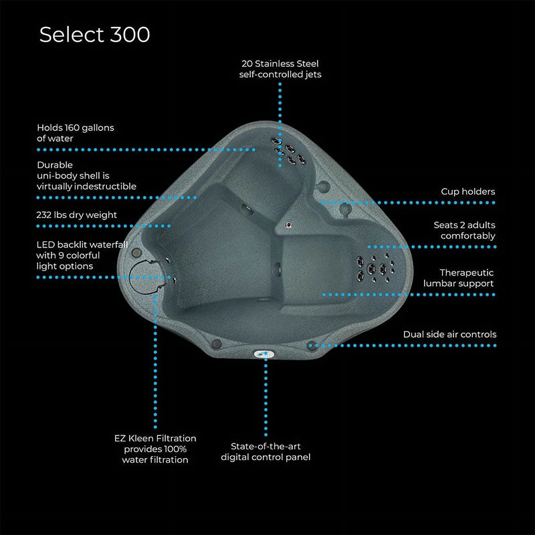 AquaRest Spas AR-300 Select (2 Person) - 20 Jets, Plug & Play