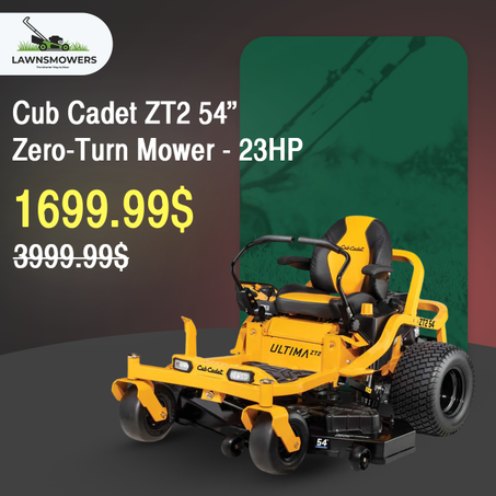 Cub Cadet Ultima ZT2 54‑Inch Fabricated Deck 23 HP V‑Twin Kawasaki FR Series Gas Zero‑Turn Riding Lawn Mower