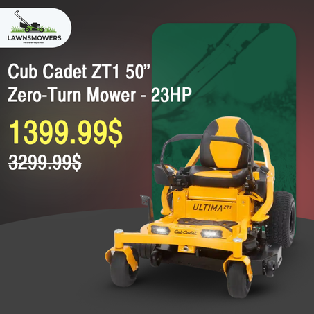 Cub Cadet Ultima ZT1 50‑Inch Fabricated Deck 23 HP V‑Twin Kawasaki FR Series Gas Zero‑Turn Riding Lawn Mower