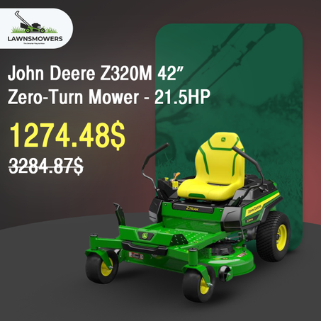 John Deere Z320M ZTrak 42‑Inch 21.5 HP V‑Twin Gas Zero‑Turn Riding Lawn Mower