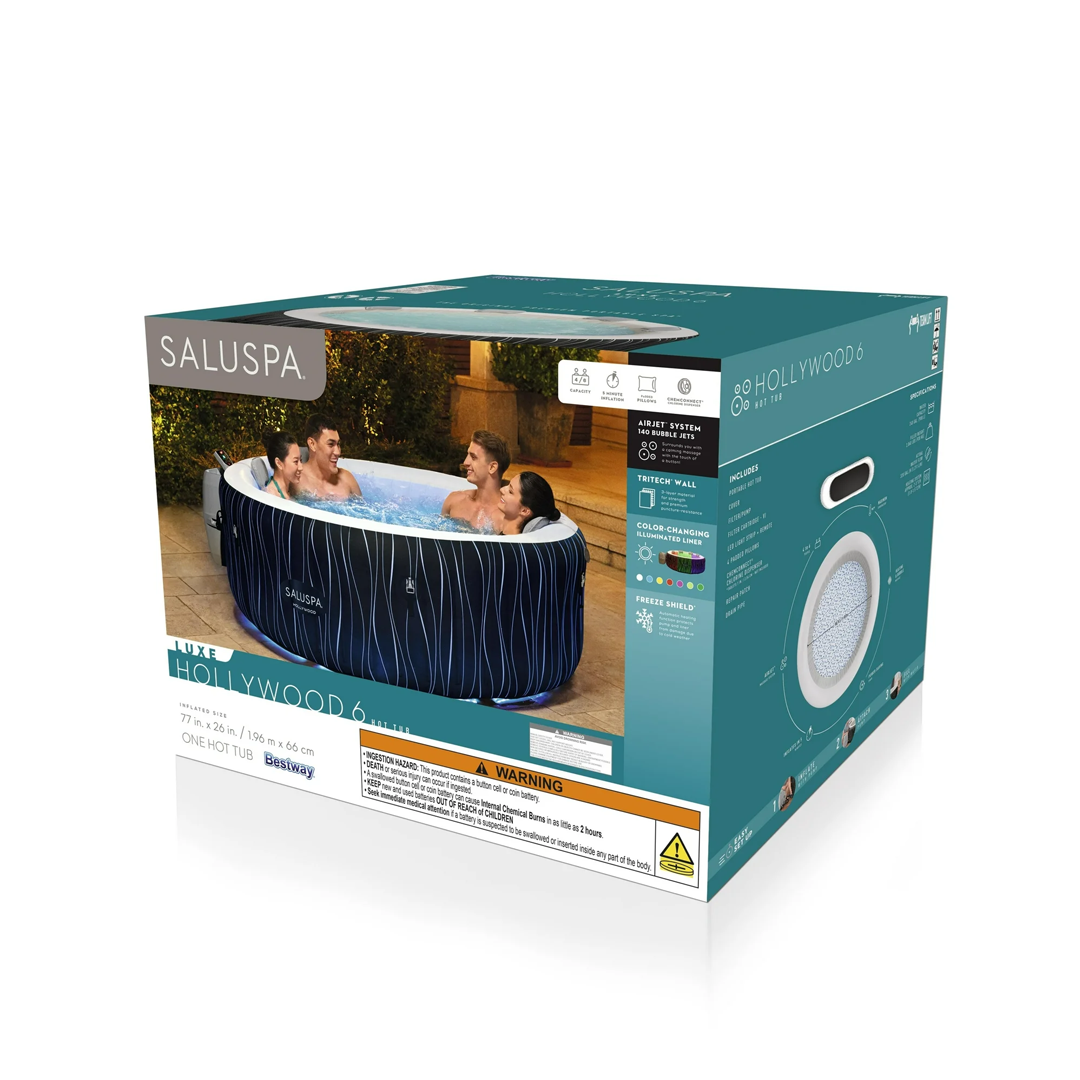 SaluSpa Hollywood AirJet Hot Tub (4-6 Person) - LED Lights