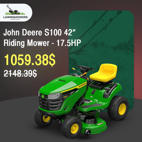 John Deere S100 42 in. 17.5 HP Gas Hydrostatic Riding Lawn Mower