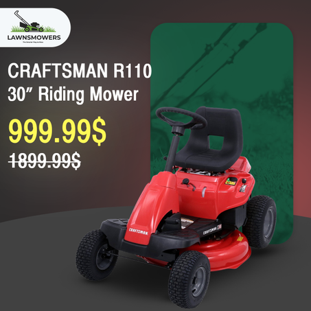 CRAFTSMAN R110 30-in. Rear Engine Riding Lawn Mower with 10.5 HP Briggs & Stratton Engine and Mulch Kit