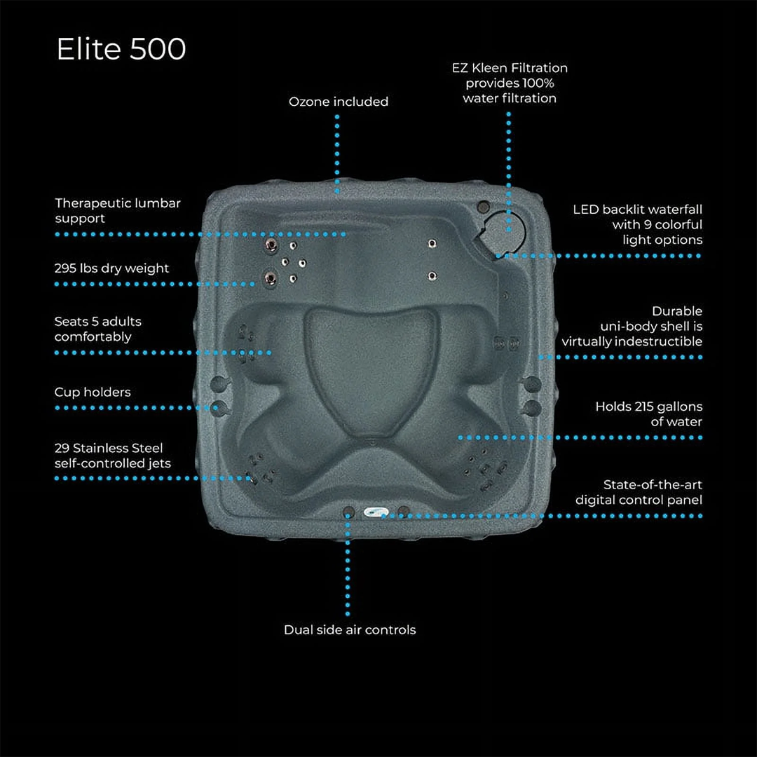 AquaRest Spas AR-500 Premium (5 Person) - 29 Jets, Ozonator, 2 HP Pump