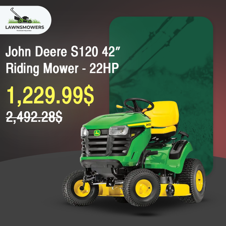 John Deere S120 42 in. 22 HP V-Twin Gas Hydrostatic Riding Lawn Mower